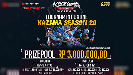 turnamen ml mlbb mole mobile legends juli 2021 kazama season 20 logo