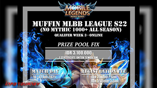 turnamen ml mlbb mole mobile legends juli 2021 muffin league season 22 week 3 logo