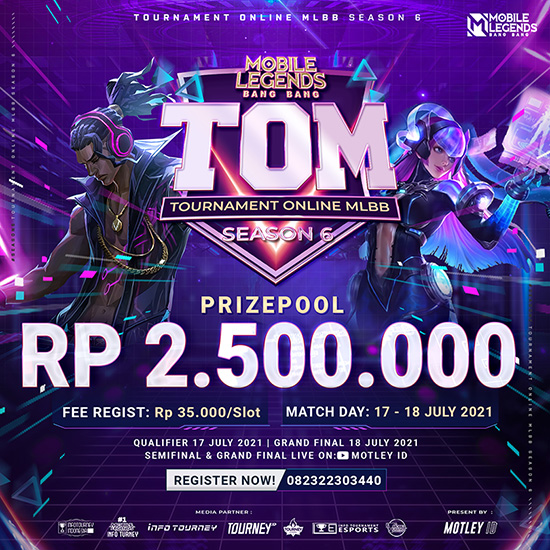 turnamen ml mlbb mole mobile legends juli 2021 tom season 6 poster