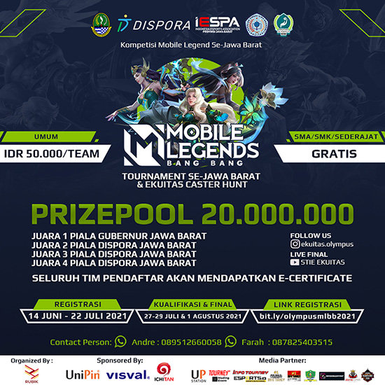 turnamen ml mlbb mole mobile legends juli 2021 ekuitas olympus 2021 poster 1