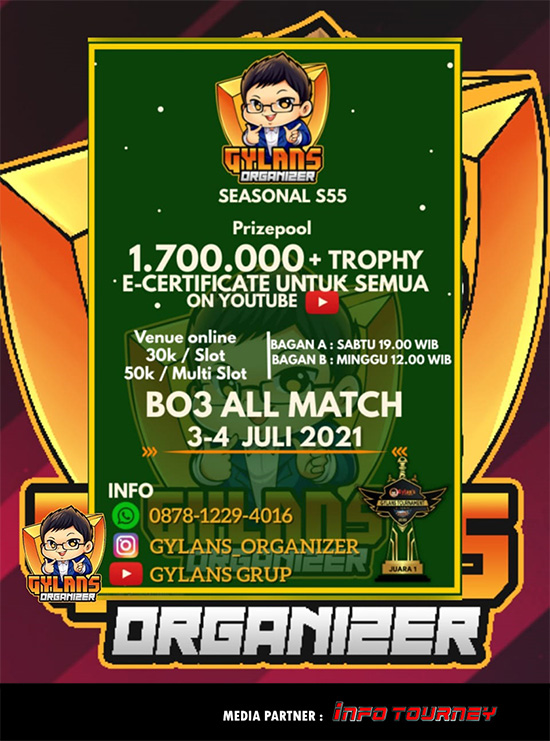 turnamen ml mlbb mole mobile legends juli 2021 gylans season 55 poster
