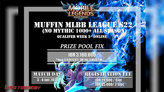 turnamen ml mlbb mole mobile legends juli 2021 muffin league season 22 week 2 logo