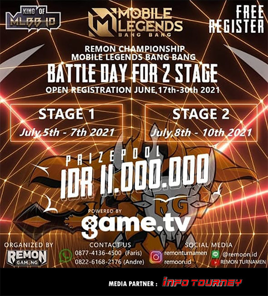 turnamen ml mlbb mole mobile legends juli 2021 remon championship poster