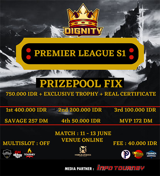 turnamen ml mlbb mole mobile legends juni 2021 dignity premier league season 1 poster