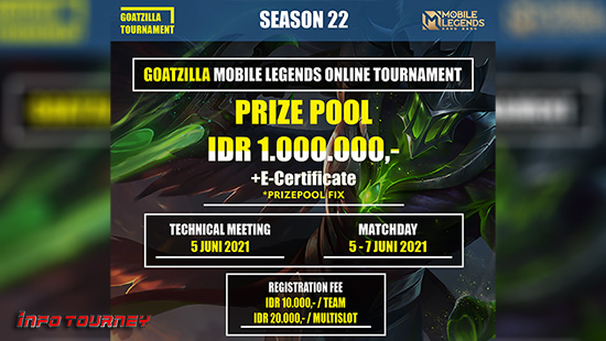 turnamen ml mlbb mole mobile legends juni 2021 goatzilla season 22 logo