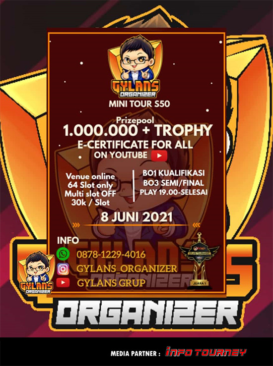 turnamen ml mlbb mole mobile legends juni 2021 gylans mini season 50 poster