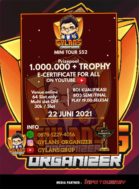 turnamen ml mlbb mole mobile legends juni 2021 gylans mini season 52 poster