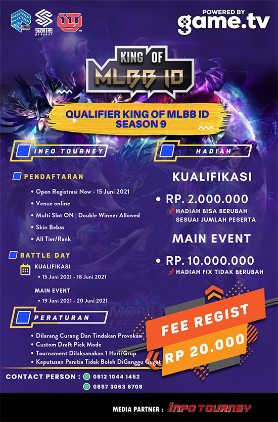 turnamen ml mlbb mole mobile legends juni 2021 king of mlbb season 9 poster