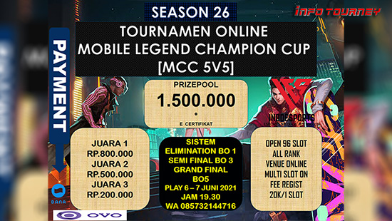 turnamen ml mlbb mole mobile legends juni 2021 mcc season 26 logo