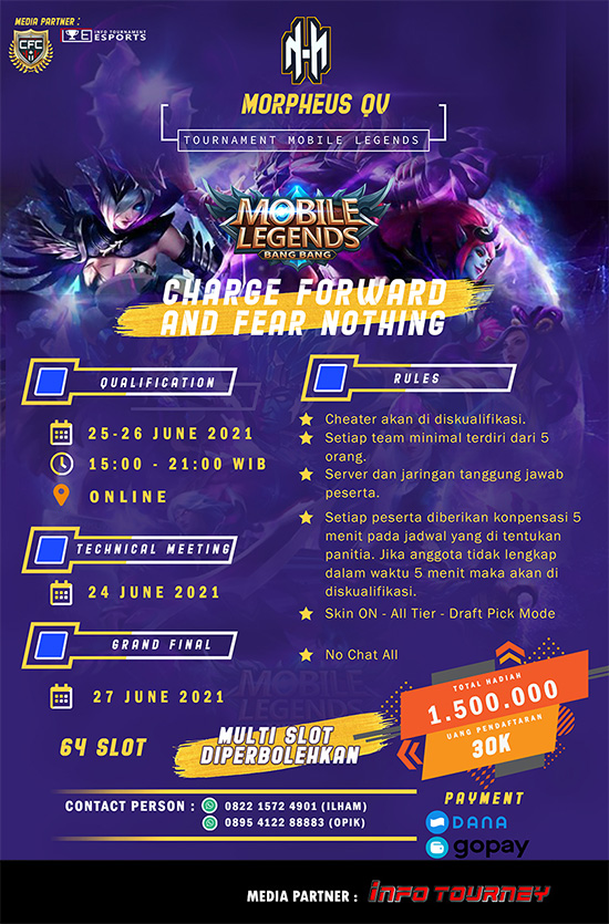 turnamen ml mlbb mole mobile legends juni 2021 morpheus qv poster