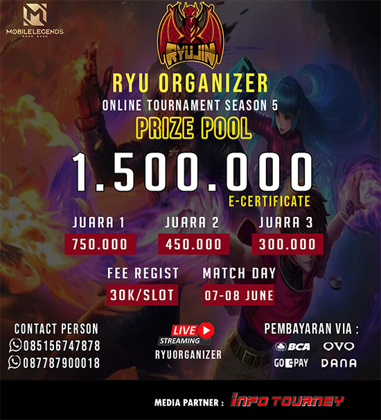 turnamen ml mlbb mole mobile legends juni 2021 ryu organizer season 5 poster