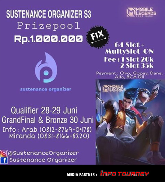turnamen ml mlbb mole mobile legends juni 2021 sustenance organizer season 3 poster