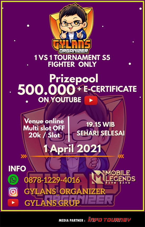 turnamen ml mlbb mole mobile legends april 2021 gylans 1vs1 season 5 poster