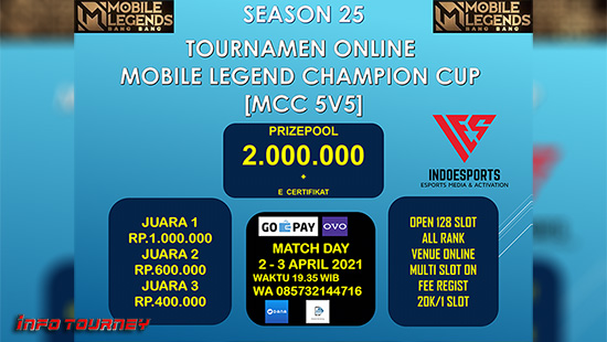 turnamen ml mlbb mole mobile legends april 2021 mcc season 25 logo