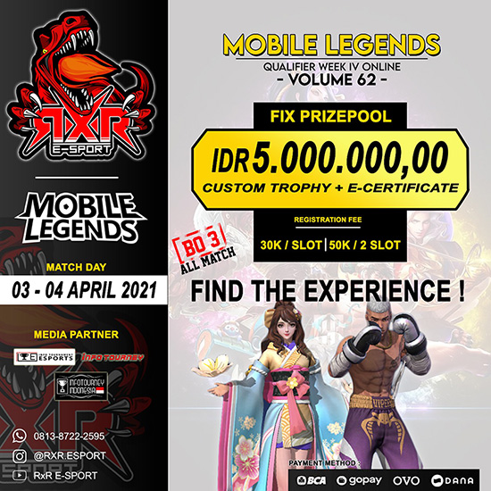 turnamen ml mlbb mole mobile legends april 2021 rxr season 62 week 4 poster