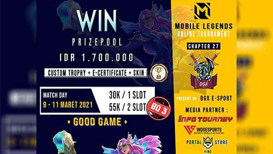 turnamen ml mlbb mole mobile legends maret 2021 dgx esport chapter 27 logo