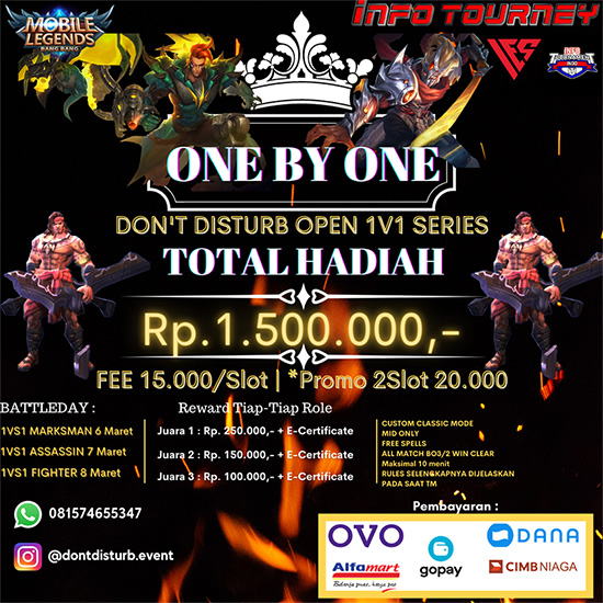 turnamen ml mlbb mole mobile legends maret 2021 dont disturb 1v1 poster