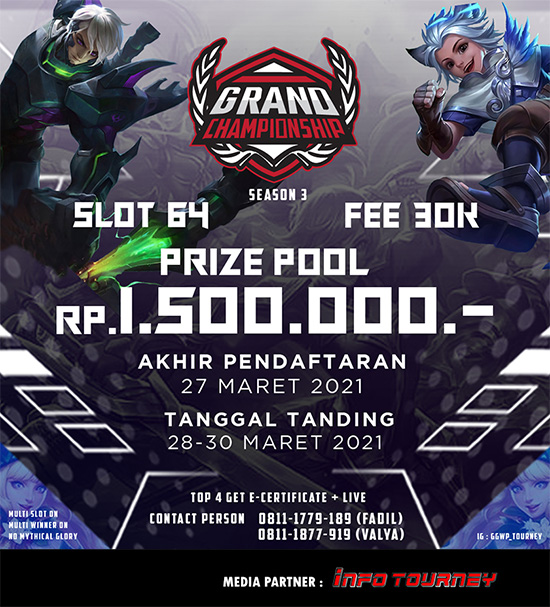 turnamen ml mlbb mole mobile legends maret 2021 grand championship season 3 poster