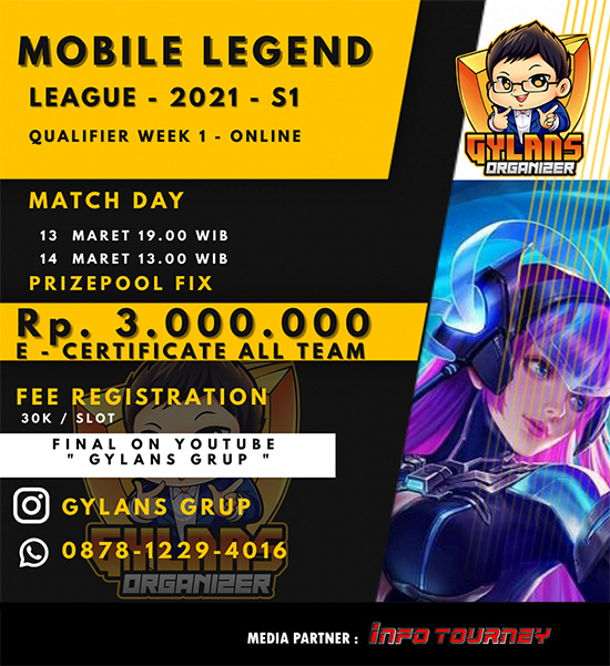 turnamen ml mlbb mole mobile legends maret 2021 gylans league season 1 poster