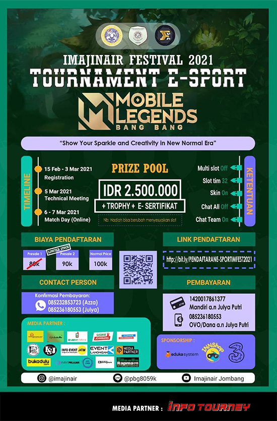 turnamen ml mlbb mole mobile legends maret 2021 imajinair festival 2021 poster