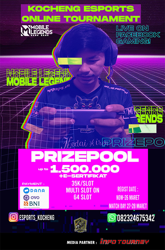 turnamen ml mlbb mole mobile legends maret 2021 kocheng esports poster