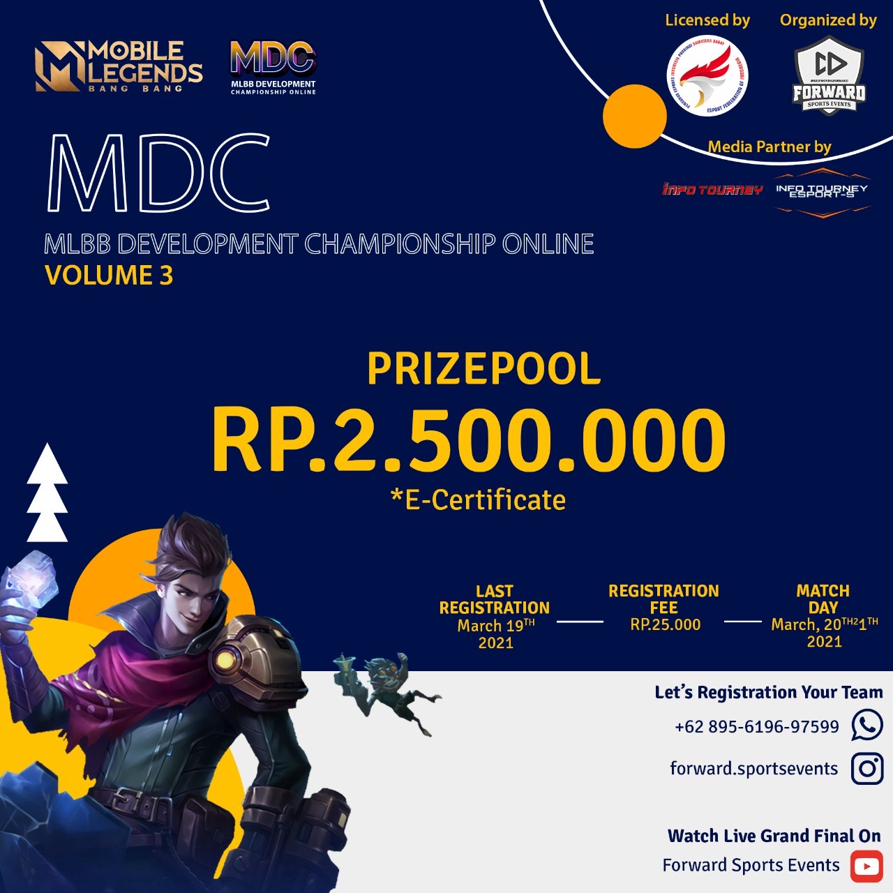 turnamen ml mlbb mole mobile legends maret 2021 mdc season 3 poster
