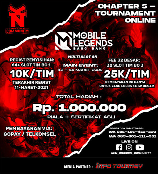 turnamen ml mlbb mole mobile legends maret 2021 new kingdom community season 5 poster