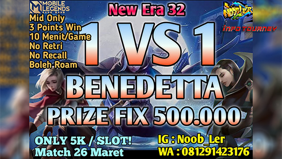 turnamen ml mlbb mole mobile legends maret 2021 noobler season 32 1vs1 benedetta logo