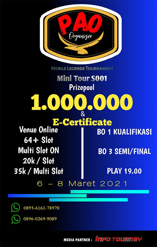 turnamen ml mlbb mole mobile legends maret 2021 pao organizer season 1 poster