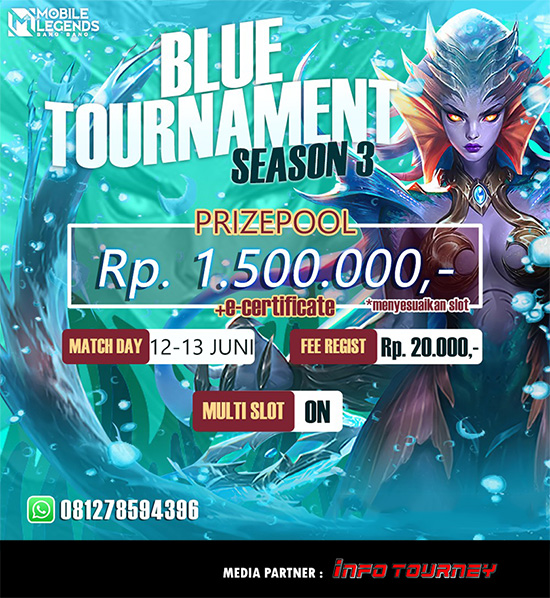 turnamen ml mlbb mole mobile legends juni 2021 blue season 3 poster