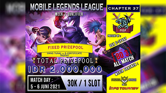 turnamen ml mlbb mole mobile legends juni 2021 dgx esport season 37 logo