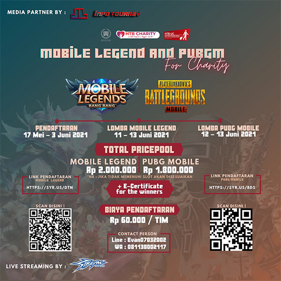 turnamen ml mlbb mole mobile legends juni 2021 htb charity 2021 poster