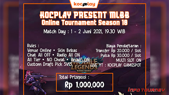 turnamen ml mlbb mole mobile legends juni 2021 kocplay season 10 logo