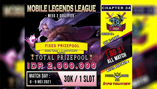 turnamen ml mlbb mole mobile legends mei 2021 dgx esport season 34 week 2 logo