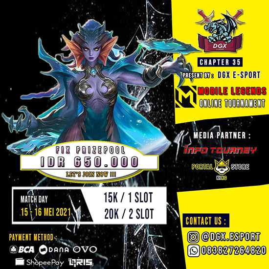 turnamen ml mlbb mole mobile legends mei 2021 dgx esport season 35 poster