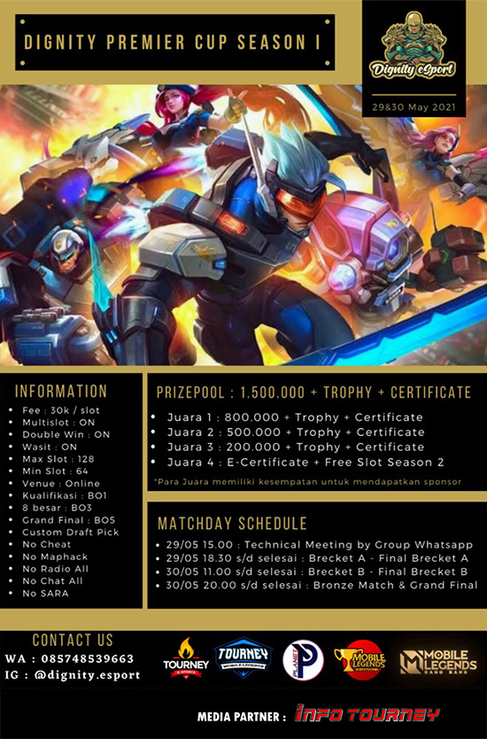 turnamen ml mlbb mole mobile legends mei 2021 dignity premier cup season 1 poster