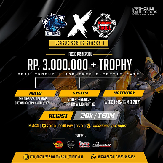 turnamen ml mlbb mole mobile legends mei 2021 etox x random skull league season 1 poster
