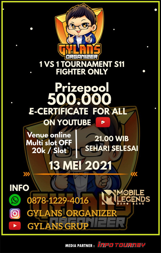 turnamen ml mlbb mole mobile legends mei 2021 gylans 1vs1 season 11 poster