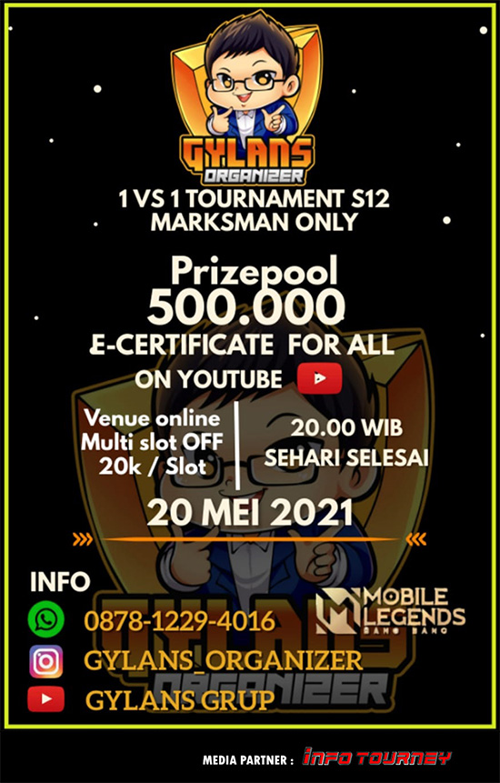 turnamen ml mlbb mole mobile legends mei 2021 gylans 1vs1 season 12 poster