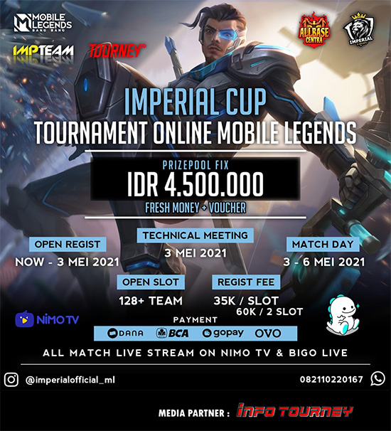 turnamen ml mlbb mole mobile legends mei 2021 imperrial cup season 1 poster