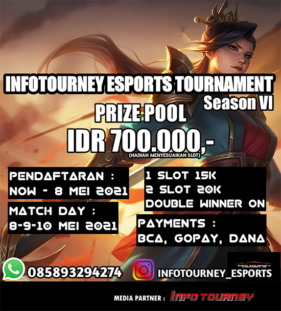 turnamen ml mlbb mole mobile legends mei 2021 infotourney esports season 6 poster
