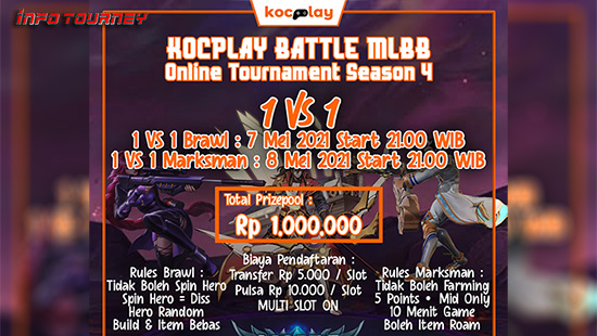 turnamen ml mlbb mole mobile legends mei 2021 kocplay battle season 4 logo