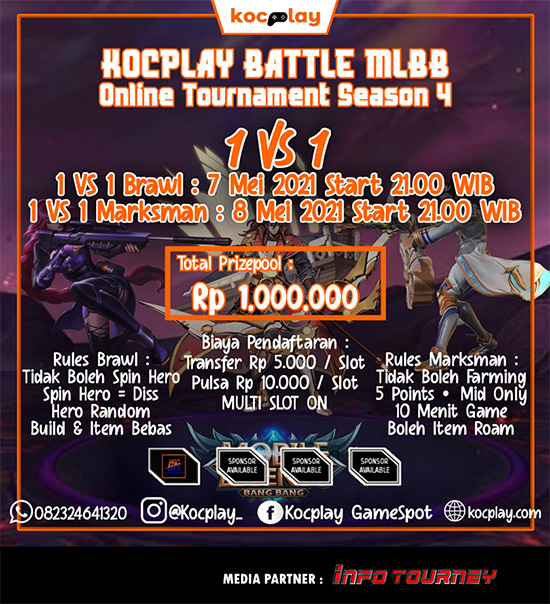 turnamen ml mlbb mole mobile legends mei 2021 kocplay battle season 4 poster