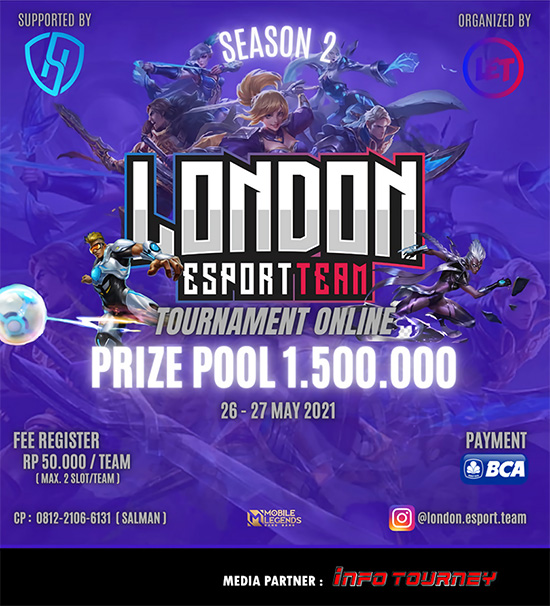 turnamen ml mlbb mole mobile legends mei 2021 london esport team season 2 poster