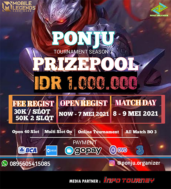 turnamen ml mlbb mole mobile legends mei 2021 ponju organizer season 7 poster