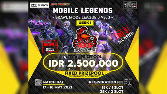 turnamen ml mlbb mole mobile legends mei 2021 rxr brawl 3vs3 week 1 logo