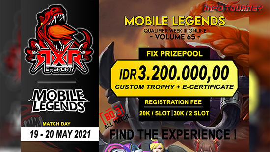 turnamen ml mlbb mole mobile legends mei 2021 rxr season 65 week 3 logo