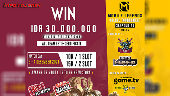 turnamen ml mlbb mole mobile legends desember 2021 dgx esport x king of mlbb 46 week 2 logo