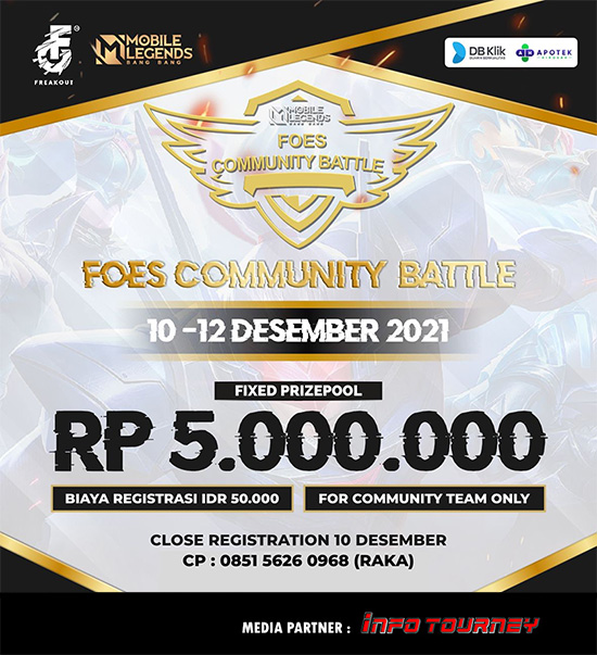 turnamen ml mlbb mole mobile legends desember 2021 foes community battle poster