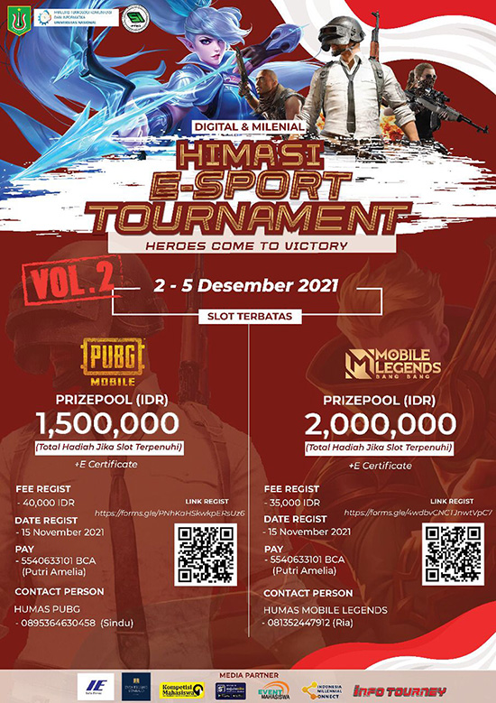 turnamen ml mlbb mole mobile legends desember 2021 heroes come to victory poster